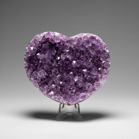 Genuine Amethyst Crystal Cluster Heart from Uruguay // 242.7 g // v.1