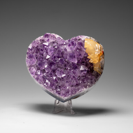 Genuine Amethyst Crystal Cluster Heart from Uruguay // 453.2 g