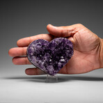 Genuine Amethyst Crystal Cluster Heart from Uruguay // 283 g