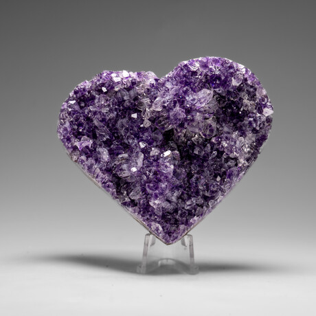 Genuine Amethyst Crystal Cluster Heart from Uruguay // 251.2 g