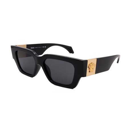 Men's // Versace VE4497U GB1/87 Square Sunglasses // Black + Dark Gray