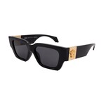 Men's // Versace VE4497U GB1/87 Square Sunglasses // Black + Dark Gray