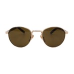 Unisex // Prada PR B52S 5AK09Z Round Sunglasses //  Gold + Dark Brown