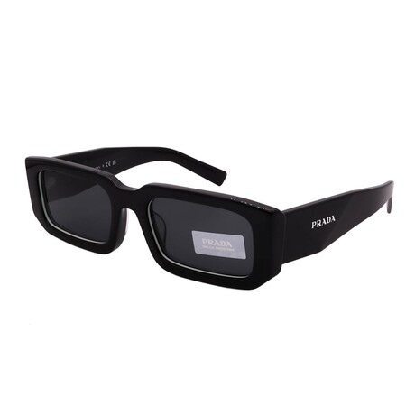 Unisex // Prada PR06YS 09Q5S0 Square Sunglasses //  Black White + Dark Grey
