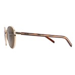 Unisex // Prada PR B52S 5AK09Z Round Sunglasses //  Gold + Dark Brown