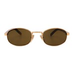 Prada // Men's PRB53S-5AK09Z Round // Gold + Dark Brown