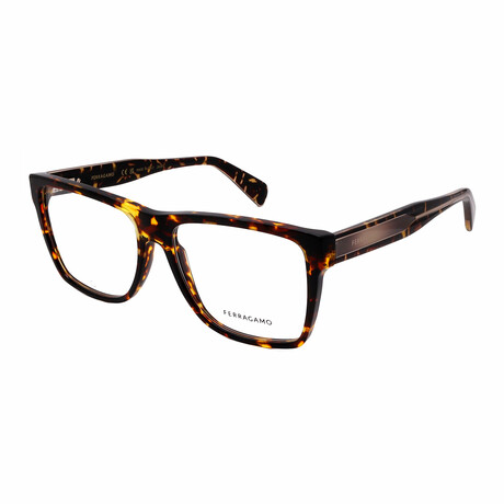 Salvatore Ferragamo // Men's // SF2953N 219 Square Optical Glasses // Havana + Clear Demo Lenses