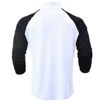 Raglan 1/4-Zip Long-Sleeve Pullover // White + Black (S)