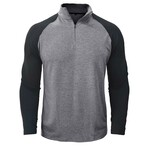 Raglan 1/4-Zip Long-Sleeve Pullover // Light Gray + Black (S)