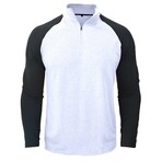 Raglan 1/4-Zip Long-Sleeve Pullover // White + Black (S)