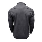 Diamond Pattern 1/4-Zip Long-Sleeve Pullover // Gray (XL)