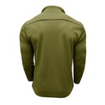 Diamond Pattern 1/4-Zip Long-Sleeve Pullover // Army Green (S)