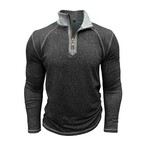 Melange 1/4-Zip Long-Sleeve Pullover // Black (S)