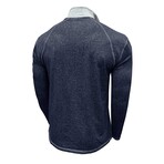 Melange 1/4-Zip Long-Sleeve Pullover // Dark Blue (S)