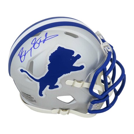 Barry Sanders // DET Lions // Signed Throwback Riddell Speed Mini