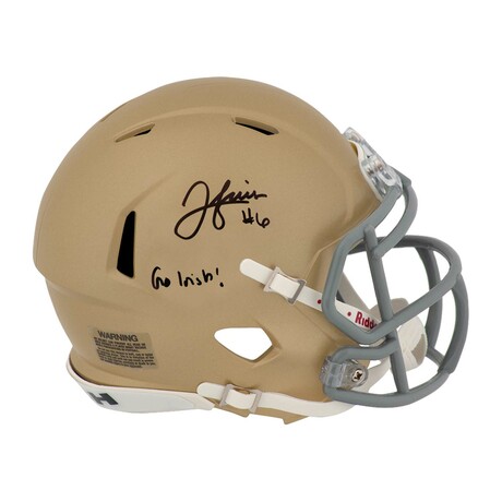 Jordan Faison // Notre Dame Fighting Irish // Signed Riddell Speed Mini