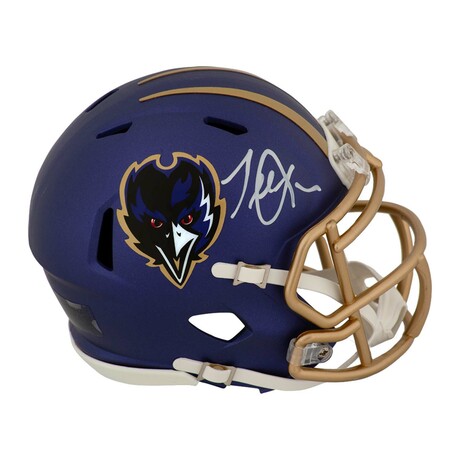 Terrell Suggs // BAL Ravens // Signed 2024 Alt. Purple Riddell Speed Mini