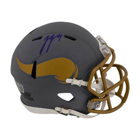 J.J. (JJ) McCarthy // MIN Vikings // Signed SLATE Riddell Speed Mini
