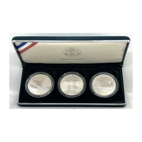 1994 US Veterans Commemorative 3 Piece set of Silver Dollars