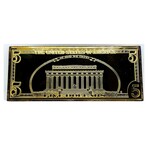 2003 $ 5 Federal Reserve 4 Ounce Silver Gold Colored Bar