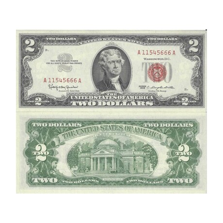 1963 $ 2 Legal Tender Note Devils Note # 666