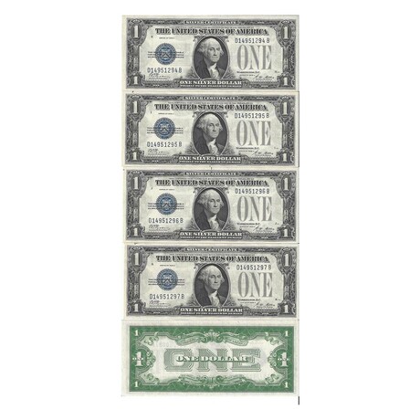 1928 A $ 1 Silver Certificates 4 CONSECUTIVE GEM UNCIRCULATED # 294 - 297