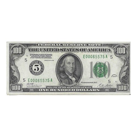 1928 $ 100 Federal Reserve # 5 Richmond CU Redeemable in Gold # 575