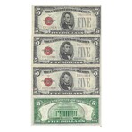 1928 F $ 5 Legal Tender 3 CONSECUTIVE Notes # 983 - # 985