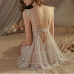 Lola Lush 3-Piece Lace Robe Lingerie Set // White