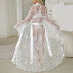Enchanted Illusion Sheer Lace Robe // White (S)