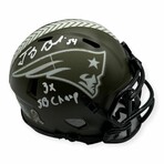 Tedi Bruschi // NE Patriots // Signed Salute To Service Mini Helmet