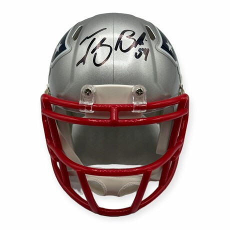 Tedi Bruschi // NE Patriots // Signed Speed Mini Helmet