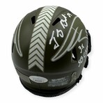 Tedi Bruschi // NE Patriots // Signed Salute To Service Mini Helmet