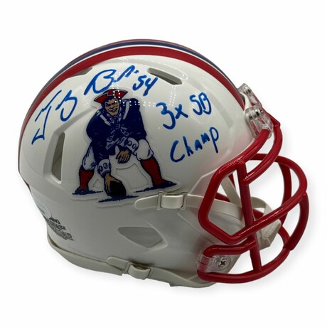 Tedi Bruschi // NE Patriots // Signed Throwback Mini Helmet