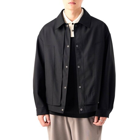 Button-Up Work Jacket // Black (XS)