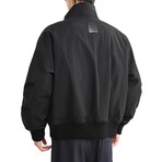 Zip-Up High Neck Bomber Jacket // Black (XS)