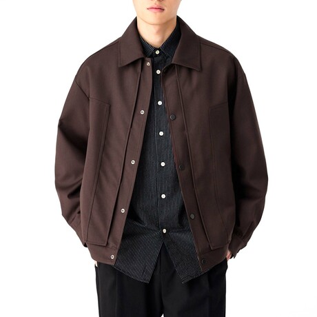 Button-Up Work Jacket // Brown (XS)