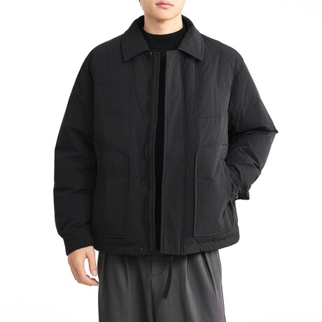 Button-Up Quilted Jacket // Black (XS)