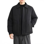 Button-Up Quilted Jacket // Black (S)