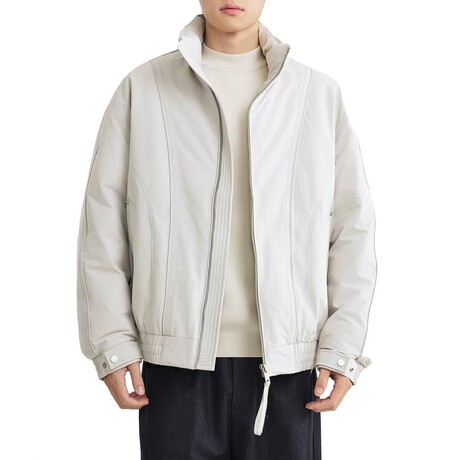 Zip-Up High Neck Jacket // Apricot (XS)