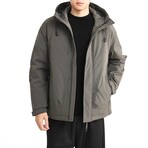 Zip-Up Hooded Jacket // Gray Green (XL)