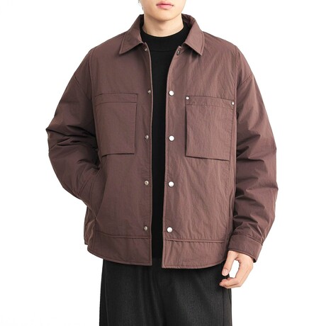 Button-Up Utility Jacket // Purplish Red (XS)