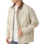 Zip-Up Collar Detail Jacket // Apricot (S)