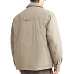 Button-Up Quilted Jacket // Gray Khaki (XS)