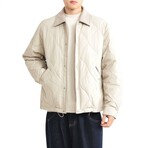 Button-Up Diamond Quilted Jacket // Champagne (XS)