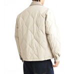 Button-Up Diamond Quilted Jacket // Champagne (XS)