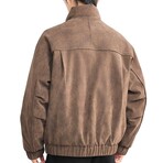 Zip-Up High Neck w/ Front Pockets Jacket // Brown (XS)