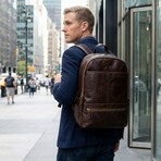26 Premium Leather Backpack // Brown