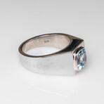Genuine Topaz Sterling Silver Men's Ring (Size 10.5)