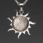 Muonionalusta Meteorite Round Pendant (7 grams) with 18" Sterling Silver Chain